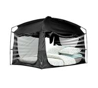 Bed Tent,Portable Privacy Sleeping Bed Canopy,Blackout 90% Drapes for Kids and Adult,Full Size Indoor Space Tent with Breathable Large Mesh Windows(Black, Full)