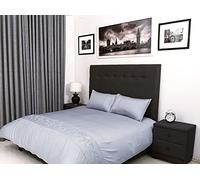 Bed Thread Duvet Covers Set - 100% Egyptian Cotton Duvet Set - 400 Thread Count Bedding Quilt Cover Set with Pillow cases, Embroidered Viscose (Silver, Super King, Felicia)