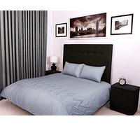 Bed Thread Duvet Covers Set - 100% Egyptian Cotton Duvet Set - 400 Thread Count Bedding Quilt Cover Set with Pillow cases, Embroidered Viscose (Silver, Double, Majestic)