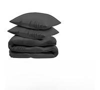 Bed Thread Duvet Covers Set - 100% Egyptian Cotton Duvet Set - 400 Thread Count Bedding Quilt Cover Set with Pillow cases, Embroidered Viscose (Charcoal Grey, Double, Majestic)
