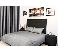 Bed Thread - Egyptian Cotton Double Duvet Cover Set Beige, 400 Thread Count Long Staple Egyptian Cotton Duvet Sets Double, Quilt Cover Bedding Set, Felicia Viscose Embroidered 100% Cotton Duvet Covers