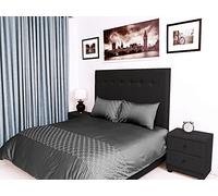 Bed Thread - Egyptian Cotton king Duvet Covers Set Grey, 400 Thread Count Long Staple Egyptian Cotton Duvet Sets King, Quilt Covers Bedding Sets, Perla Viscose Embroidered 100% Cotton Duvet Covers