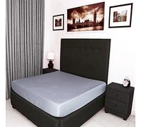 Bed Thread - Egyptian Cotton King Fitted Sheet, 400 Thread Count Long Staple Cotton Sateen King Bed Fitted Sheet Bed Sheet, 100% Organic Cotton Deep Pocket Silver Grey Fitted Sheet Bedsheets King