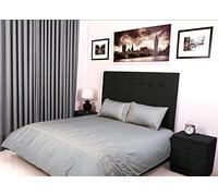 Bed Thread King Duvet Covers Set - 100% Egyptian Cotton Duvet Set - 400 Thread Count Bedding Quilt Cover Set with Pillow cases, Embroidered Majestic Viscose