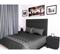 Bed Thread - Egyptian Cotton Super King Duvet Covers Set Grey, 400 Thread Count Long Staple Cotton Duvet Cover Super King, Quilt Cover Bedding Sets, Majestic Viscose Embroidered 100% Cotton Duvet Sets