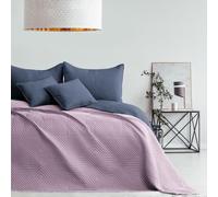Bed Throw 260 x 280 cm Anthracite Lilac Bedspread Double-Sided Ultrasonic Quilting