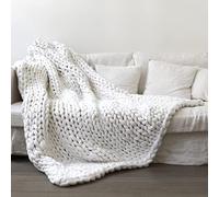Bed Throws,Knitted Weighted Blanket,Chunky Knit Blanket,Yarn Filling-Hand woven knotted blankets for Bed Sofa Chair, chunky yarn blanket for Home Decor
