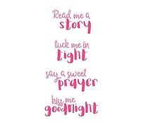 Bed Time Routine Story Goodnight Pink Canvas Wall Art Print