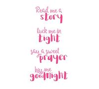 Bed Time Routine Story Goodnight Pink Large Canvas Wall Art Print