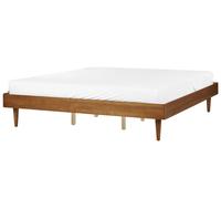 Beliani Bed Toucy 180 X 200 Cm (Eu Super King) Brown Ash Wood