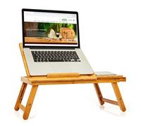 Bed tray foldable laptop table height adjustable 54 x 21-29 x 35 cm(WxHxD) bamboo