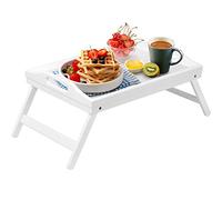 Bed Tray Table Folding Legs with Handles Breakfast Food Tray for Sofa Eating,Drawing,Platters Bamboo Serving Lap Desk Snack Tray