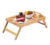 Bed Tray Table Folding Legs with Handles Breakfast Tray for Sofa Eating,Drawing,Platters Bamboo Serving Lap Desk Snack Tray