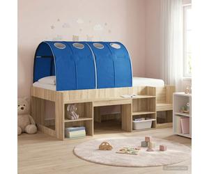 Bed Tunnel 2pc Blue Polyester 211x67.5x2cm King-Size Indoor Modern Cover Privacy