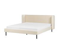 Bed Velvet ARETTE 160 x 200 cm (EU King Size) Light Beige