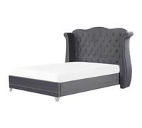 Bed Velvet AYETTE 180 x 200 cm (EU Super King) Grey