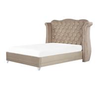 Bed Velvet AYETTE 180 x 200 cm (EU Super King) Taupe