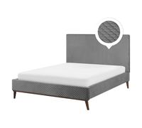 Bed Velvet BAYONNE 140 x 200 cm (EU Double) Light Grey