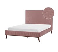 Bed Velvet BAYONNE 140 x 200 cm (EU Double) Pink