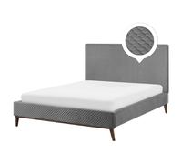 Bed Velvet BAYONNE 160 x 200 cm (EU King Size) Light Grey
