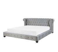 Velvet EU Super King Size Bed Grey CAVAILLON