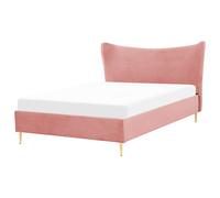 Bed Velvet CHALEIX 140 x 200 cm (EU Double) Peach Pink