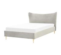 Bed Velvet CHALEIX 160 x 200 cm (EU King Size) Light Grey