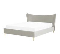 Bed Velvet CHALEIX 180 x 200 cm (EU Super King) Light Grey
