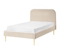 Bed Velvet FLAYAT 120 x 200 cm (EU Small Double) Light Beige