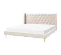 Bed Velvet FORBACH 180 x 200 cm (EU Super King) Beige