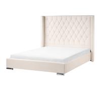 Bed Velvet LUBBON 160 x 200 cm (EU King Size) Off-White