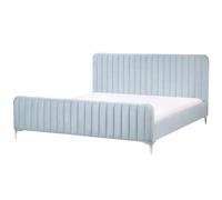 Bed Velvet LUNAN 180 x 200 cm (EU Super King) Light Blue