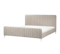 Bed Velvet LUNAN 180 x 200 cm (EU Super King) Taupe