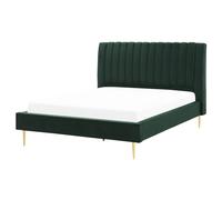 Beliani Velvet Eu King Size Bed Green Marville
