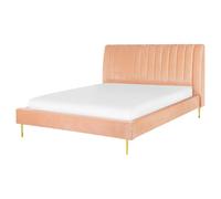 Bed Velvet MARVILLE 160 x 200 cm (EU King Size) Peach Pink