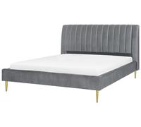 Bed Velvet MARVILLE 180 x 200 cm (EU Super King) Grey