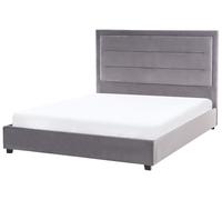 Bed Velvet ROUEN 140 x 200 cm (EU Double) Dark Grey