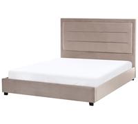 Bed Velvet ROUEN 140 x 200 cm (EU Double) Taupe