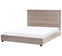 Bed Velvet ROUEN 160 x 200 cm (EU King Size) Taupe