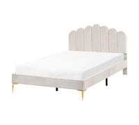 Bed Velvet SAUVIAN 120 x 200 cm (EU Small Double) Off-White