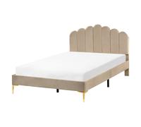 Bed Velvet SAUVIAN 120 x 200 cm (EU Small Double) Taupe
