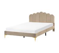 Bed Velvet SAUVIAN 160 x 200 cm (EU King Size) Taupe