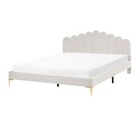 Bed Velvet SAUVIAN 180 x 200 cm (EU Super King) Off-White