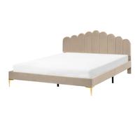 Bed Velvet SAUVIAN 180 x 200 cm (EU Super King) Taupe