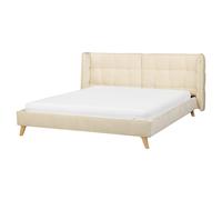 Bed Velvet SENLIS 160 x 200 cm (EU King Size) Beige