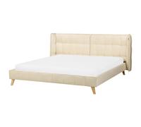 Bed Velvet SENLIS 180 x 200 cm (EU Super King) Beige