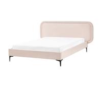 Bed Velvet SUZETTE 140 x 200 cm (EU Double) Light Beige