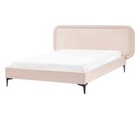 Bed Velvet SUZETTE 140 x 200 cm (EU Double) Light Beige