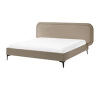 Bed Velvet SUZETTE 160 x 200 cm (EU King Size) Beige