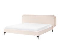 Bed Velvet SUZETTE 180 x 200 cm (EU Super King) Light Beige